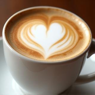 A perfectly crafted Classic Latte with intricate latte art in a ceramic mug